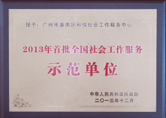 2013社会工作服务示范单位